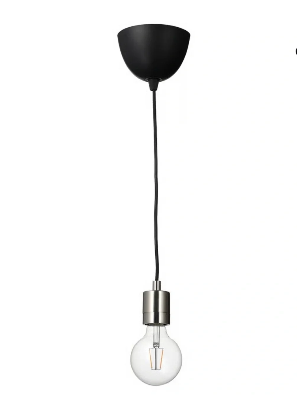 IKEA Skaftet Pendant Light in Black and Silver . Bulb not included NWT